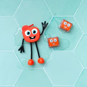 Glo Pals – Personnage lumineux pour le bain avec 2 cubes – Sammy - Rouge