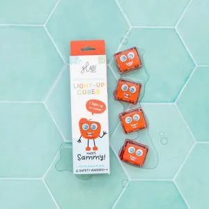 Glo Pals – Lot de 4 cubes lumineux pour le bain – Sammy - Rouge