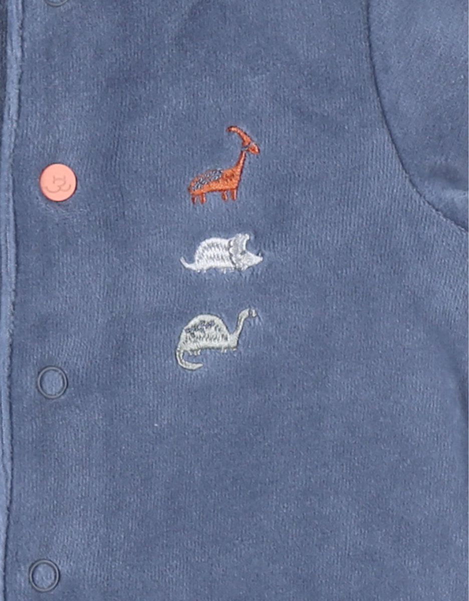 Noukie's Lot de 2 pyjamas bébé en velours - Dino fluo et bleu - Taille 1 mois – Image 5