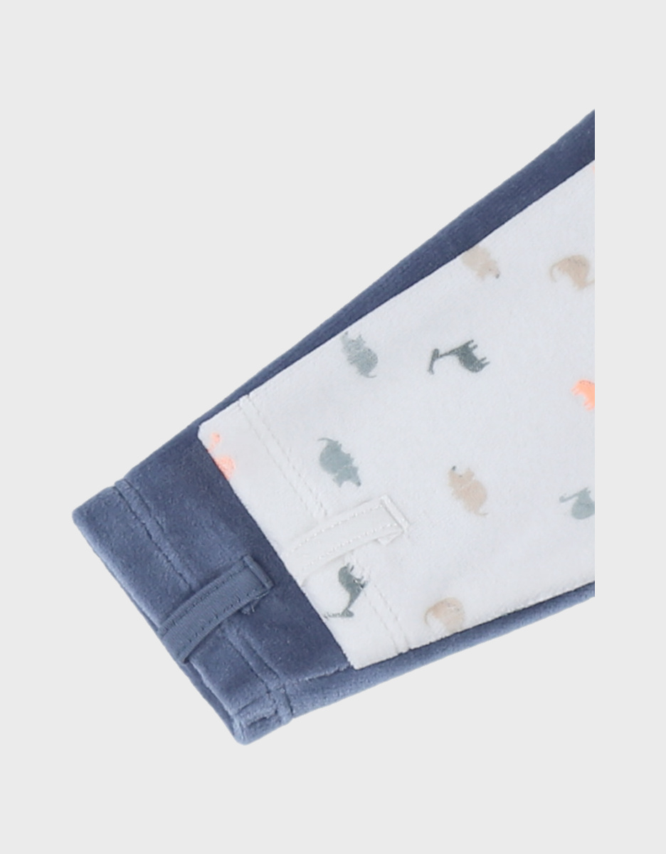 Noukie's Lot de 2 pyjamas bébé en velours - Dino fluo et bleu - Taille 1 mois – Image 7