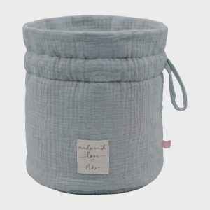 Noukie's Panier de rangement nomade - Coton bio - Bleu