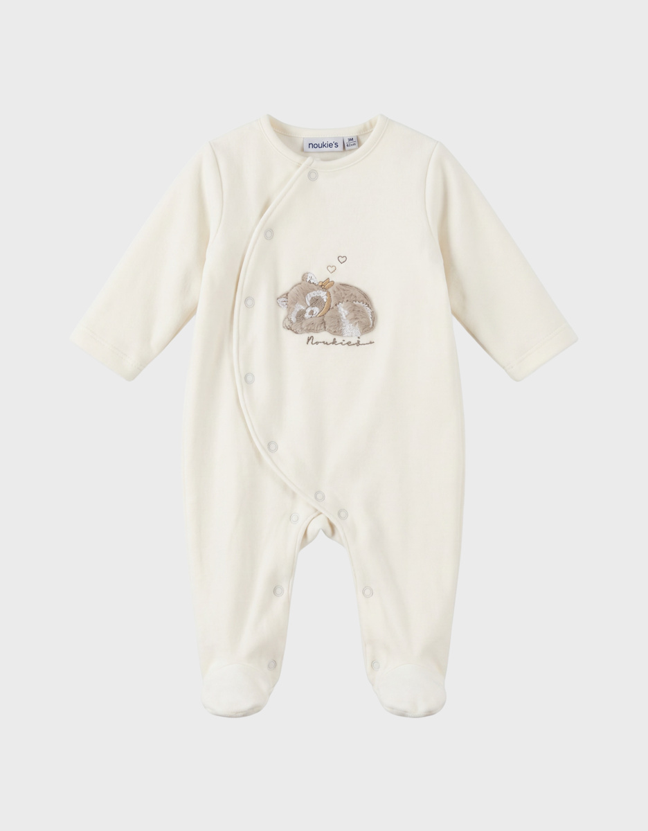 Noukie's Pyjama en velours bébé brodé Raku, Lino & Pico - Taille 12 mois
