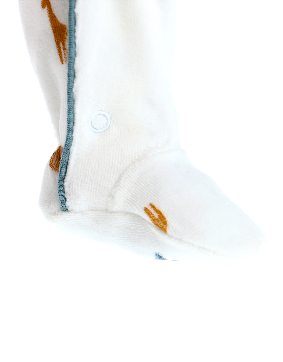 Noukie's Pyjama dinosaure en velours, blanc/bleu - Taille 3 mois – Image 6