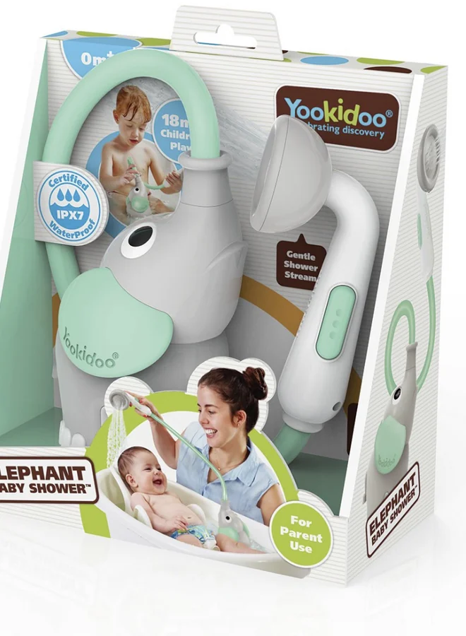 Yookidoo – Douchette de bain éléphant pour bébé – Turquoise – Image 4